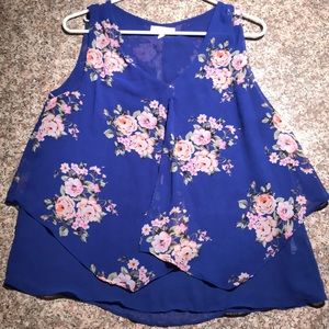 Pretty blue chiffon floral top